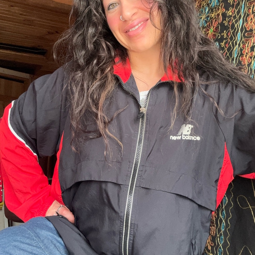 New Balance Women's Black and Red Jacket